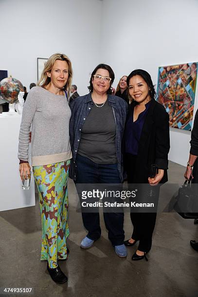Jennifer Steinkamp, Cathy Opie and Claire Kim CalArts Art Benefit And Auction Los Angeles Opening Reception At Regen Projects on February 25, 2014 in...