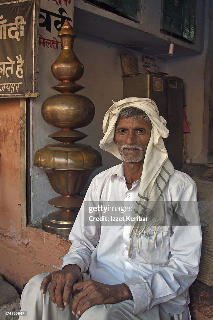 A shop owner in Jaipur
