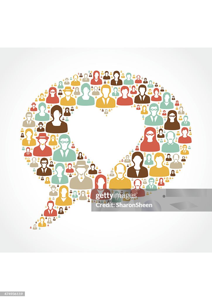 Heart symbol inside a speech bubble