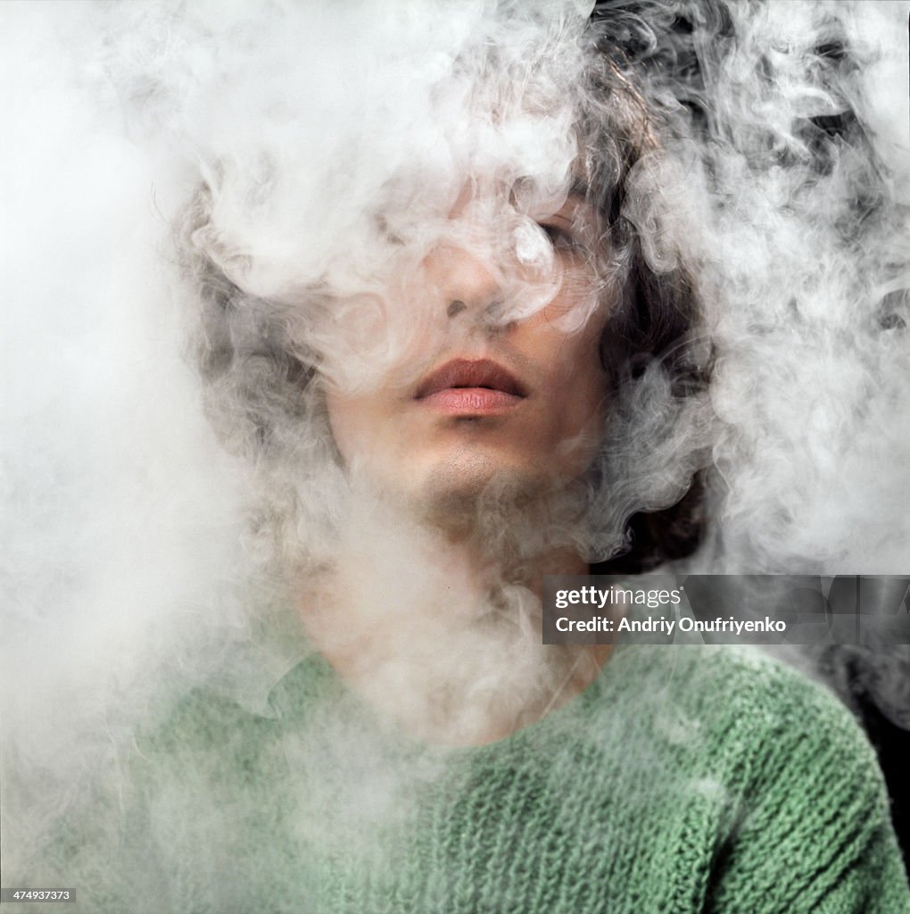 Head in smoke