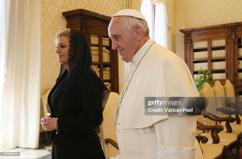 Pope Francis Meets President of Croatia Kolinda Grabar-Kitarovic