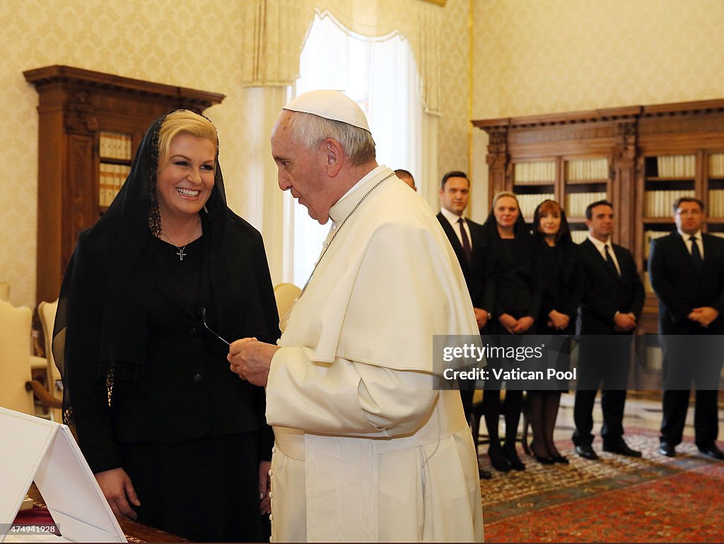 Pope Francis Meets President of Croatia Kolinda Grabar-Kitarovic