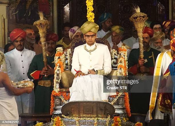 Indian student Yaduveer Krishnadatta Chamaraja Wodeyar looks on during his coronation ceremony in Mysore on May 28, 2015. A 23-year-old economics...
