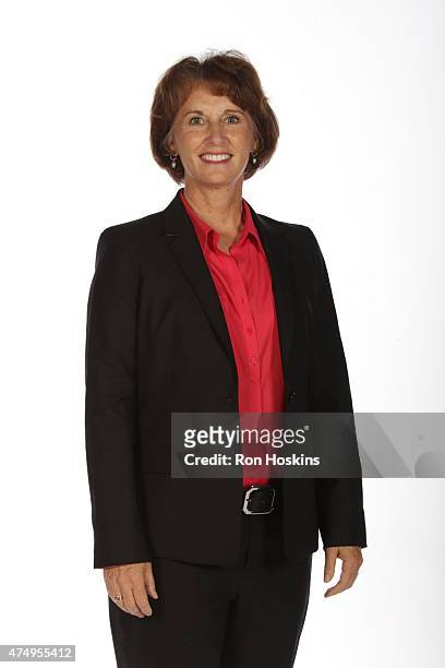 Assistant coach, Gail Goestenkors of the Indiana Fever poses for a portrait during Fever Media Day on May 27, 2015 at Bankers Life Fieldhouse in...