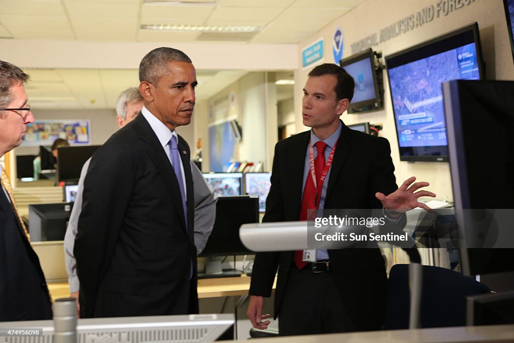 Obama visits National Hurricane Center