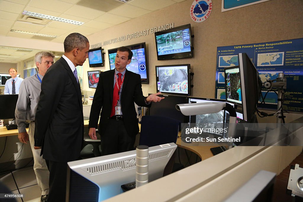 Obama visits National Hurricane Center