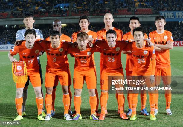 Guizhou Renhe players Sun Jihai, Zhang Chenglin, Chen Jie, Chen Tsan-Yuan and Yang Hao, Zhang Lie, Jonas Salley, Qu Bo, Zlatan Muslimovic, Li Chunyu...