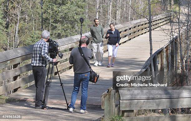 Omar Khadr is filmed for a documentary on his life as he walks with Patricia Edney on May 9, 2015. Two days earlier the 28 year old was released from...