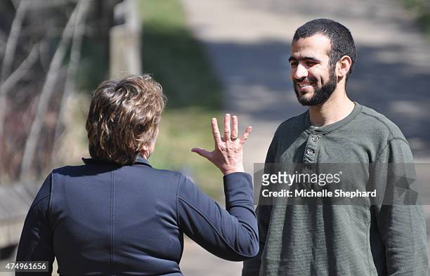 Omar Khadr on May 9 talking with Patricia Edney, who along with her husband Dennis has offered the 28-year-old former Guantanamo Bay detainee a home....