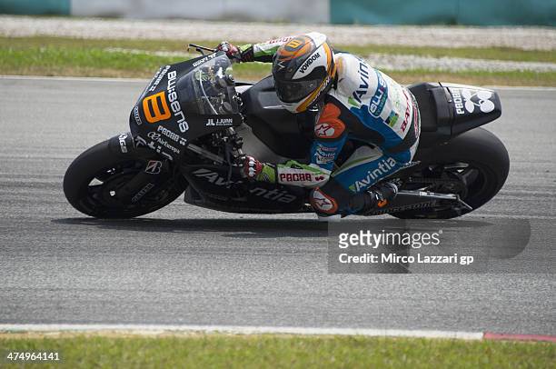 Hector Barbera of Spain and Avintia Racing rounds the bend during the MotoGP Tests in Sepang - Day One at Sepang Circuit on February 26, 2014 in...