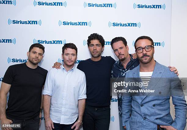 Actors Jerry Ferrara, Kevin Connolly, Adrian Grenier, Kevin Dillon and Jeremy Piven attend the "Town Hall" for the film "Entourage" on SiriusXM's...