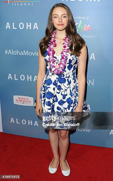 Actress Danielle Rose Russell arrives at the Los Angeles Premiere "Aloha" at The London West Hollywood on May 27, 2015 in West Hollywood, California.