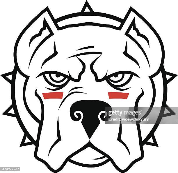 pitbull vector mascot - pit bull terrier 幅插畫檔、美工圖案、卡通及圖標