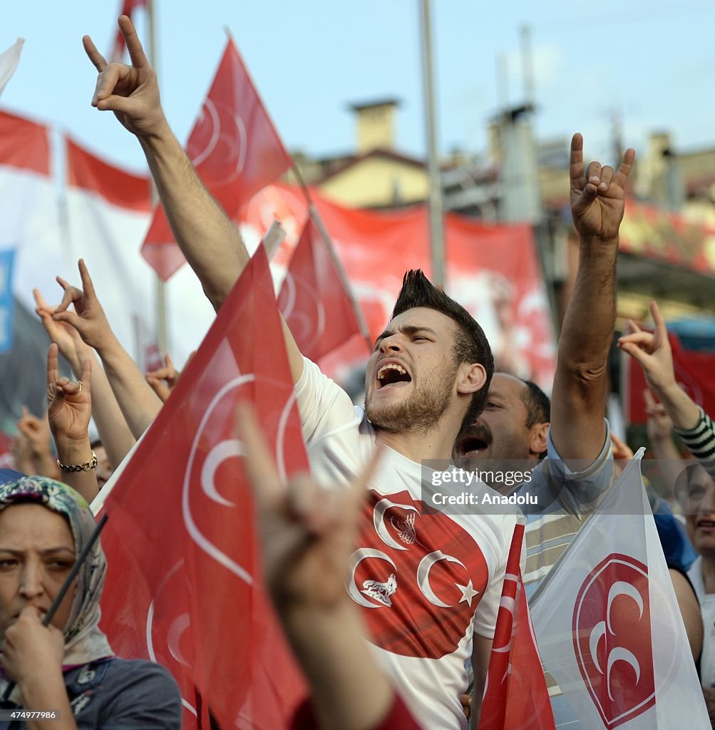 MHP leader Bahceli holds election rally in Trabzon