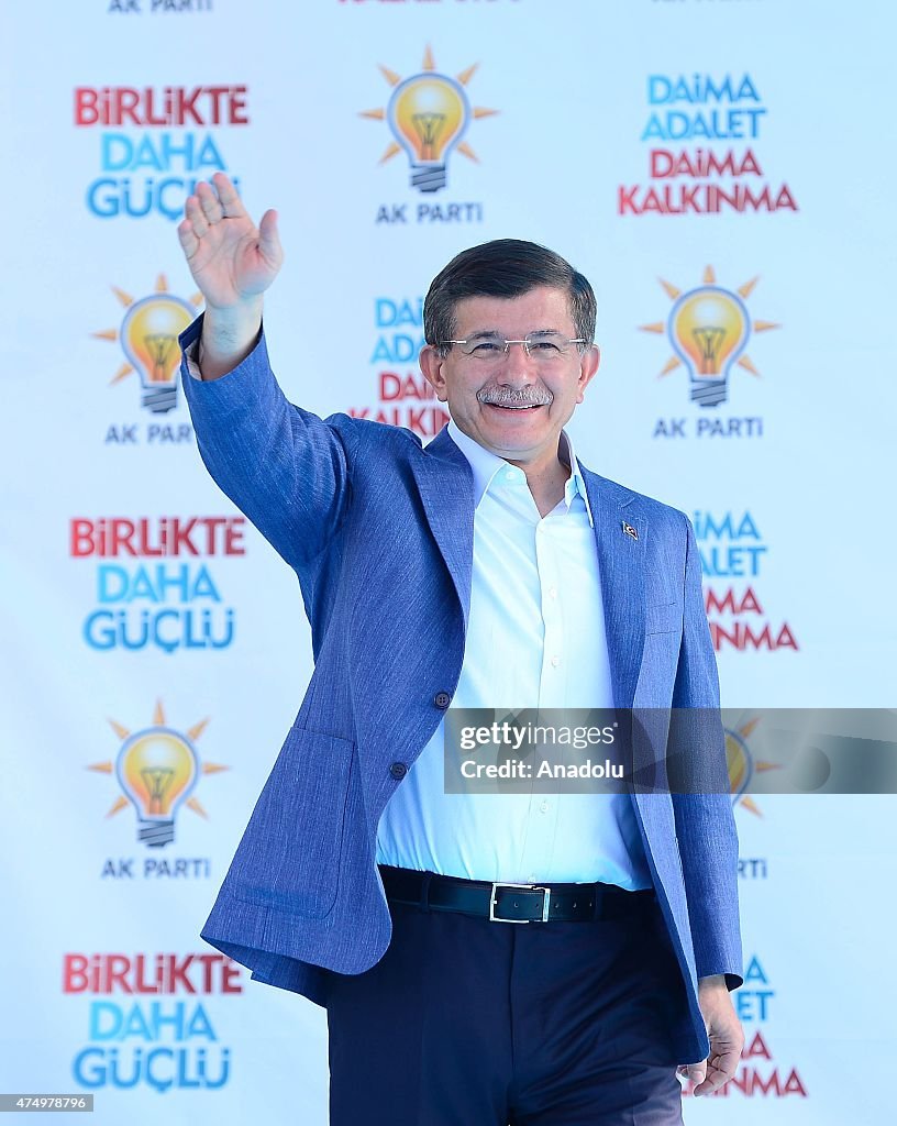 Turkish PM Ahmet Davutoglu holds election rally in Tunceli