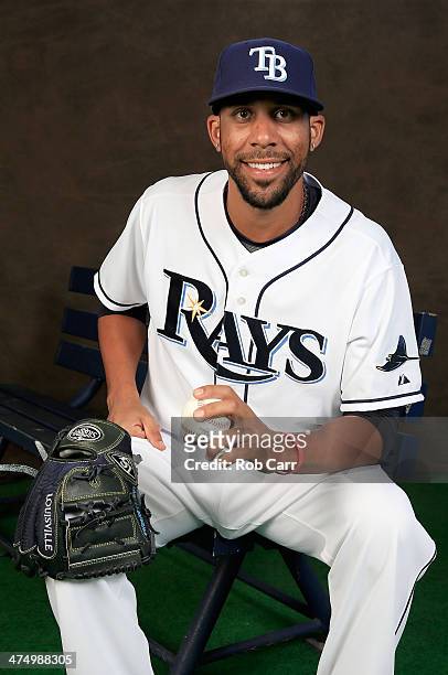 Pitcher David Price of the Tampa Bay Rays poses for a portrait at Charlotte Sports Park during photo day on February 26, 2014 in Port Charlotte,...