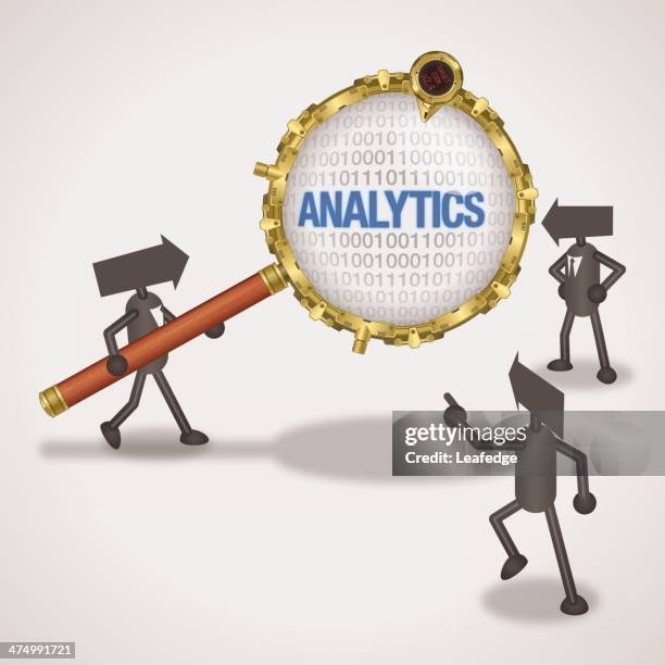 analytics - man surrounded stock illustrations