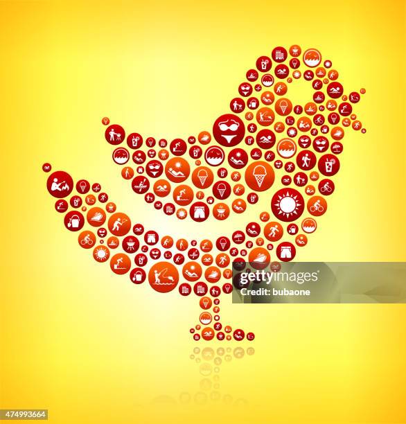 bird summer time fun and outdoors vector graphic. - bbq wings stock illustrations