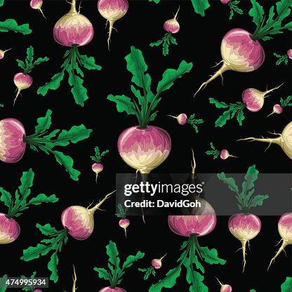 Seamless Vegetable Pattern - Turnips Seamless Vegetable Pattern - Turnips