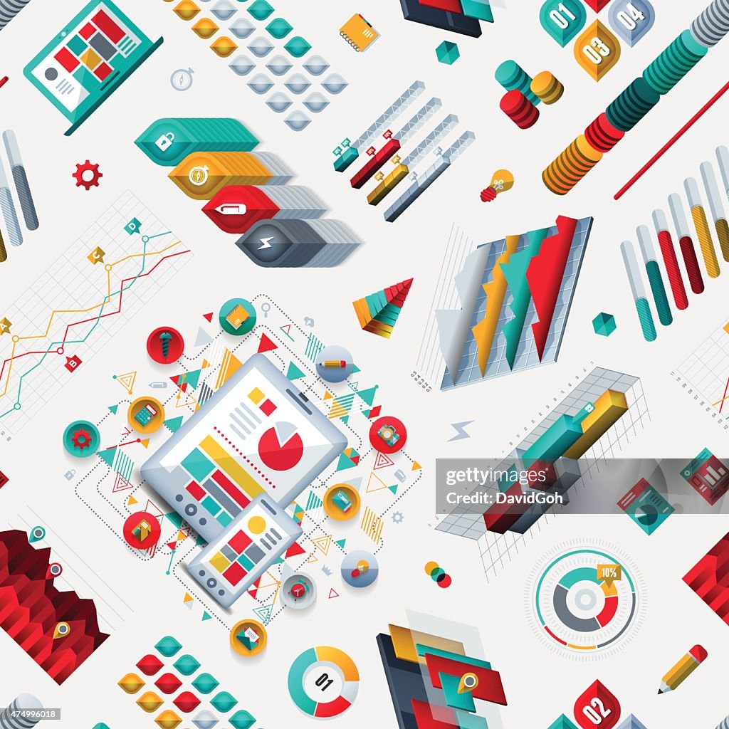 Infographic Seamless Pattern High-Res Vector Graphic - Getty Images