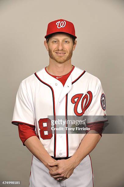 Mike Fontenot of the Washington Nationals poses during Photo Day on February 23, 2014 at Space Coast Stadium in Viera, Florida.