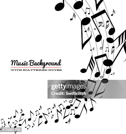 Shaky Notes Messy Scattered Music Notes On Stave High-Res Vector Graphic - Getty Images