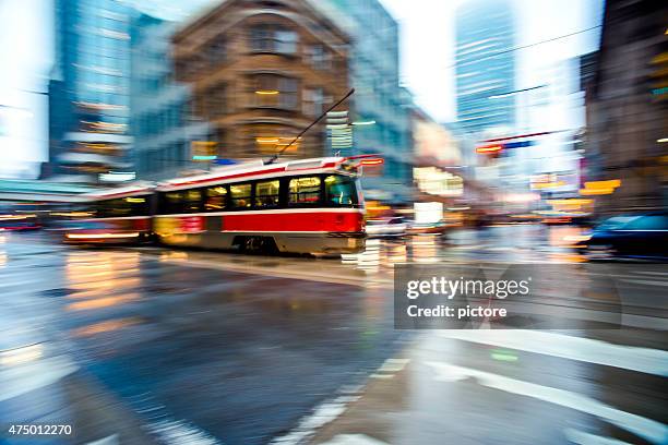 streetcar in toronto - city motion stock pictures, royalty-free photos & images