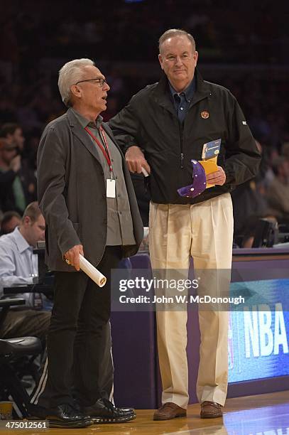 Fox News television host Bill O'Reilly at courtside before Los Angeles Lakers vs Houston Rockets game at Staples Center. Los Angeles, CA 2/19/2014...