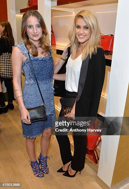 Ashley Roberts and Rosie Fortesque attend the launch of the New Folli Follie Flagship Store on Oxford Street on May 28, 2015 in London, England.