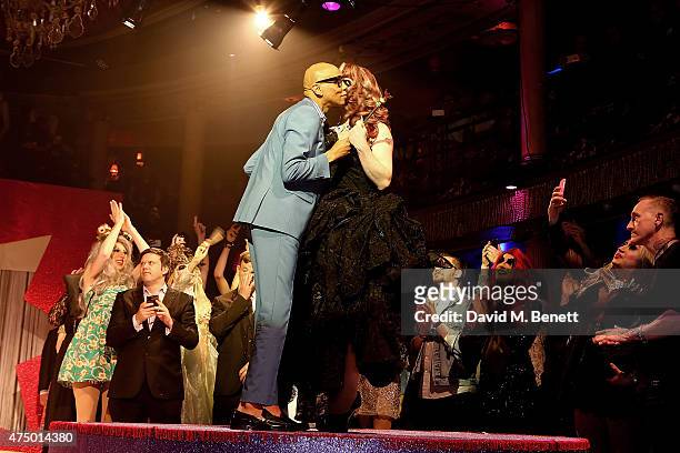 Winner of Ru Paul's Drag Race, The Vivienne and Ru Paul at the final of RuPaul's Drag Race 'UK Ambassador' hosted by truTV and RuPaul at Cafe De...