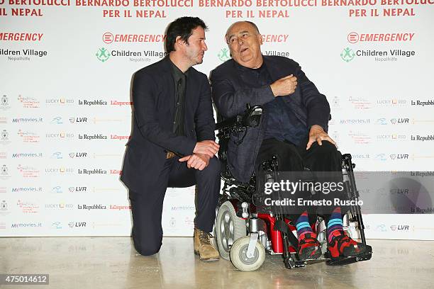 Keanu Reeves and director Bernardo Bertolucci attend the 'Bernardo Bertolucci Per Il Nepal' Charity Event at Auditorium Parco Della Musica on May 28,...