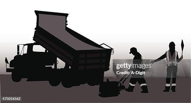 pavement repairs - road construction worker stock illustrations