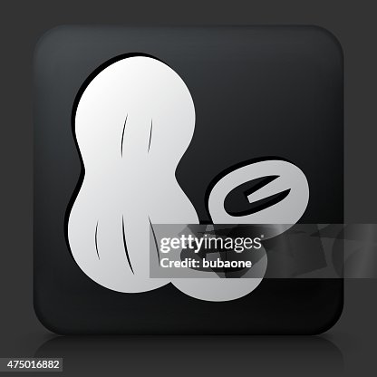 Black Square Button with Penuts Icon Black Square Button with Penuts Icon