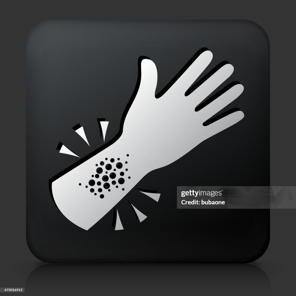 Black Square Button with Allergy Reaction Icon