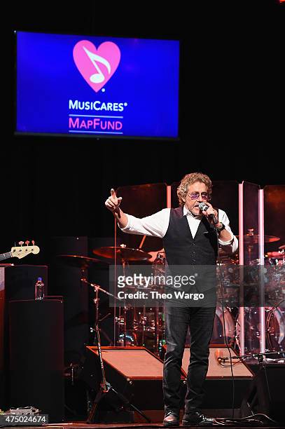 Roger Daltrey of The Who performs onstage during the MusiCares MAP Fund Benefit Concert at Best Buy Theater on May 28, 2015 in New York City. All...