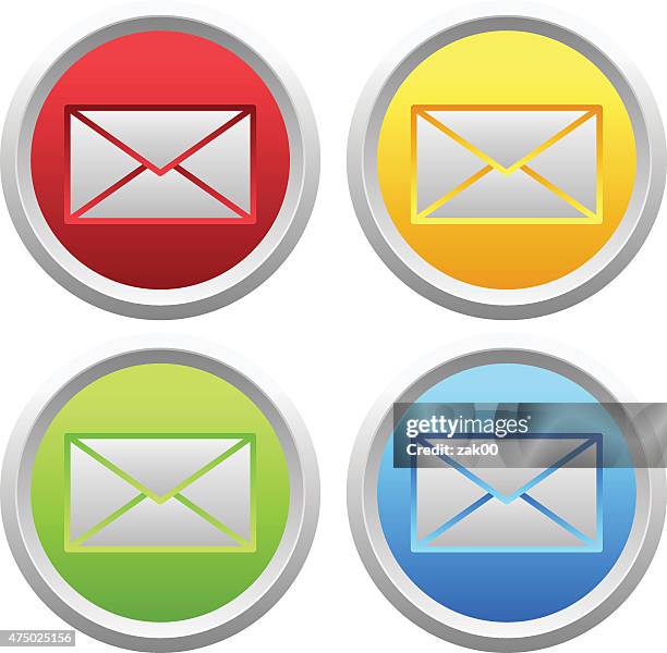 contact us letter envelope vector icons - reaching customers stock illustrations