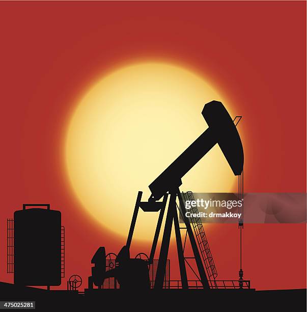 illustrazioni stock, clip art, cartoni animati e icone di tendenza di pompa dell'olio - pompa di estrazione petrolifera