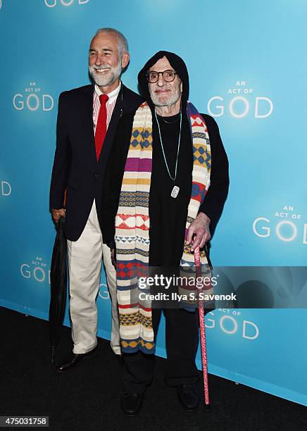 William David Webster and Larry Kramer attend "An Act Of God" Broadway Opening Night on May 28, 2015 in New York City.