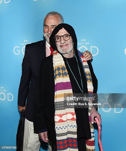 William David Webster and Larry Kramer attend "An Act Of God" Broadway Opening Night on May 28, 2015 in New York City.