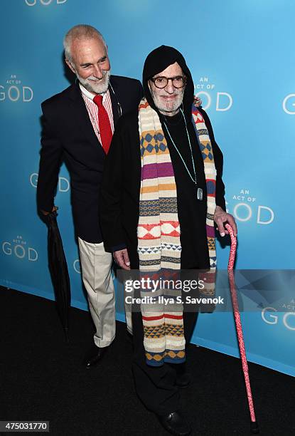 William David Webster and Larry Kramer attend "An Act Of God" Broadway Opening Night on May 28, 2015 in New York City.