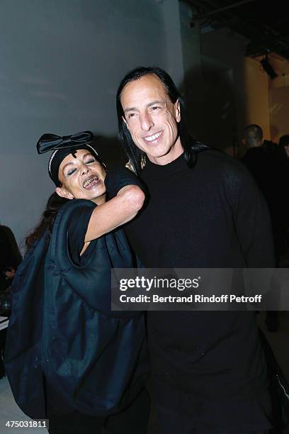 Fashion designer Rick Owens with his wife Michele Lamy attend the Gareth Pugh show as part of the Paris Fashion Week Womenswear Fall/Winter 2014-2015...