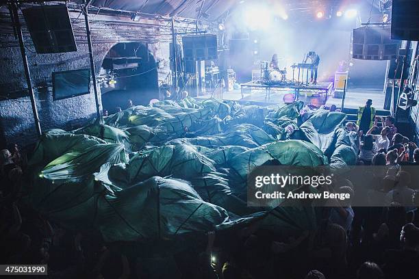 Kim Schifino and Matt Johnson of Matt & Kim perform on stage at Heaven on May 28, 2015 in London, United Kingdom