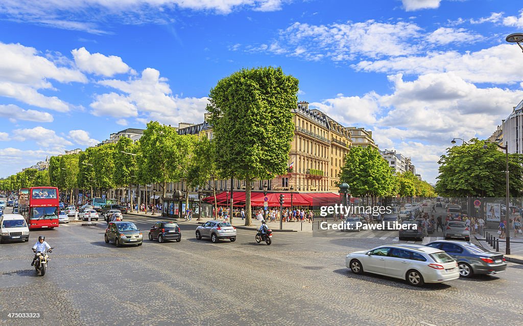 Avenue Champs Elysees in Paris.