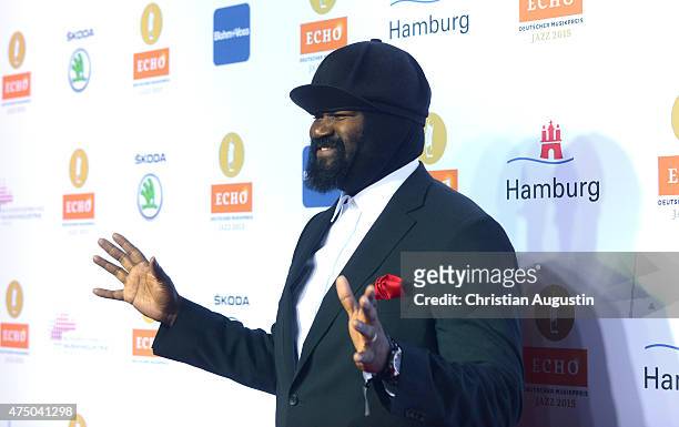 Gregory Porter attends the Echo Jazz 2015 at the dockyard of Blohm+Voss on May 28, 2015 in Hamburg, Germany.