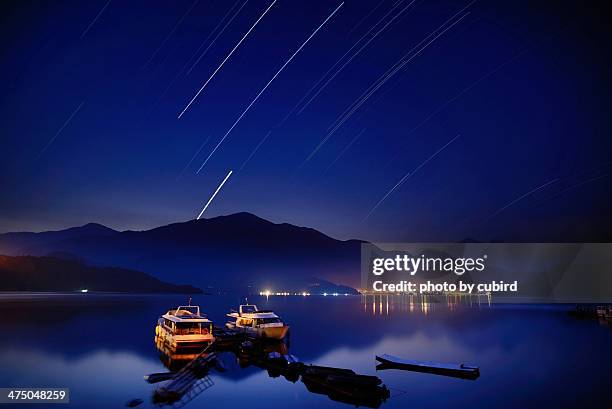 night of sun moon lake before dawn - sun moon lake stock pictures, royalty-free photos & images