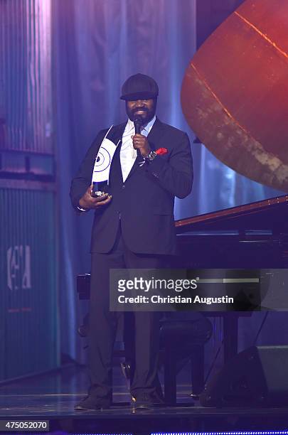 Gregory Porter attends the Echo Jazz 2015 at the dockyard of Blohm+Voss on May 28, 2015 in Hamburg, Germany.