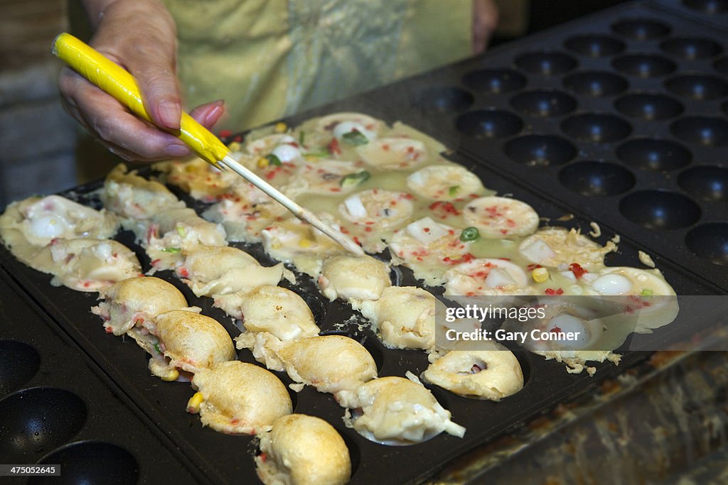 Takoyaki sold at obon festival