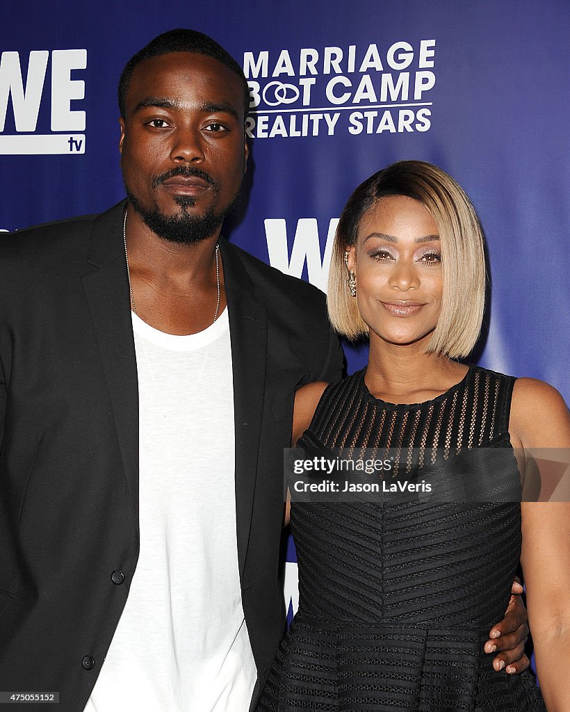 Reggie Youngblood and Tami Roman attend WE tv's "Marriage Bootcamp