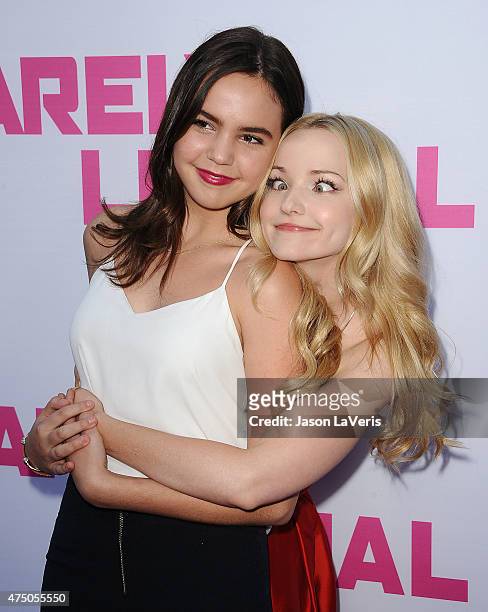 Actresses Bailee Madison and Dove Cameron attend the premiere of "Barely Lethal" at ArcLight Hollywood on May 27, 2015 in Hollywood, California.