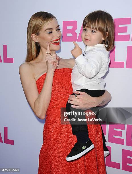 Actress Jaime King and son James Knight Newman attend the premiere of "Barely Lethal" at ArcLight Hollywood on May 27, 2015 in Hollywood, California.